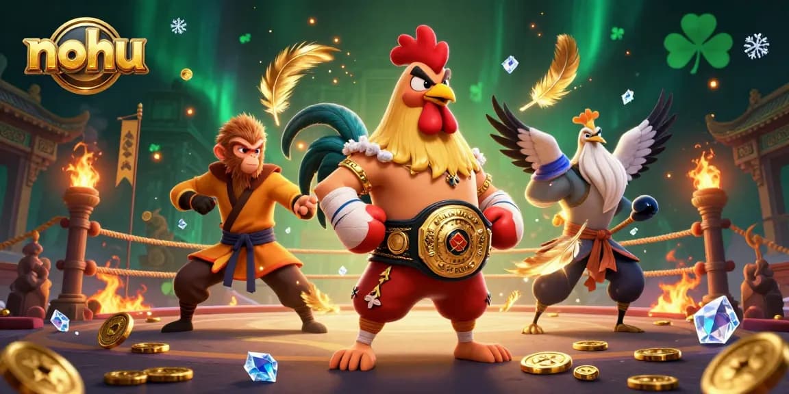 Engage with nohu in a vibrant casino scene featuring dynamic 3D characters and elements.