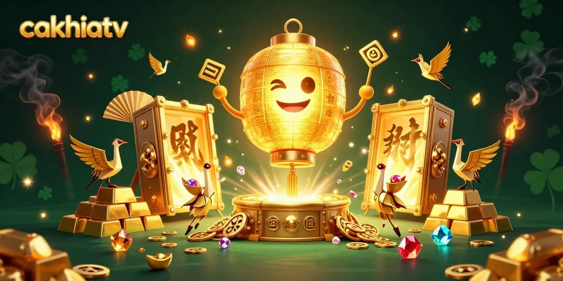 Cakhiatv showcases an enchanting 3D scene with vibrant characters and rich casino elements, capturing the thrill of online gaming.