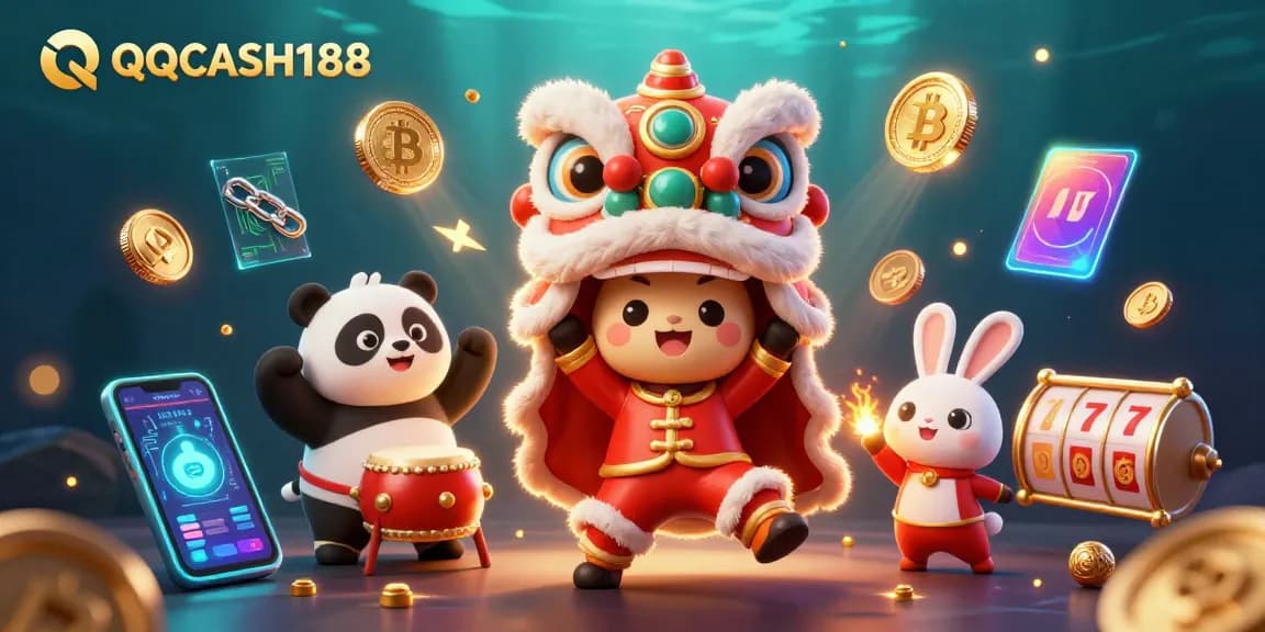 Experience the thrill of QQCASH188 with vibrant visuals, showcasing online gaming excitement.