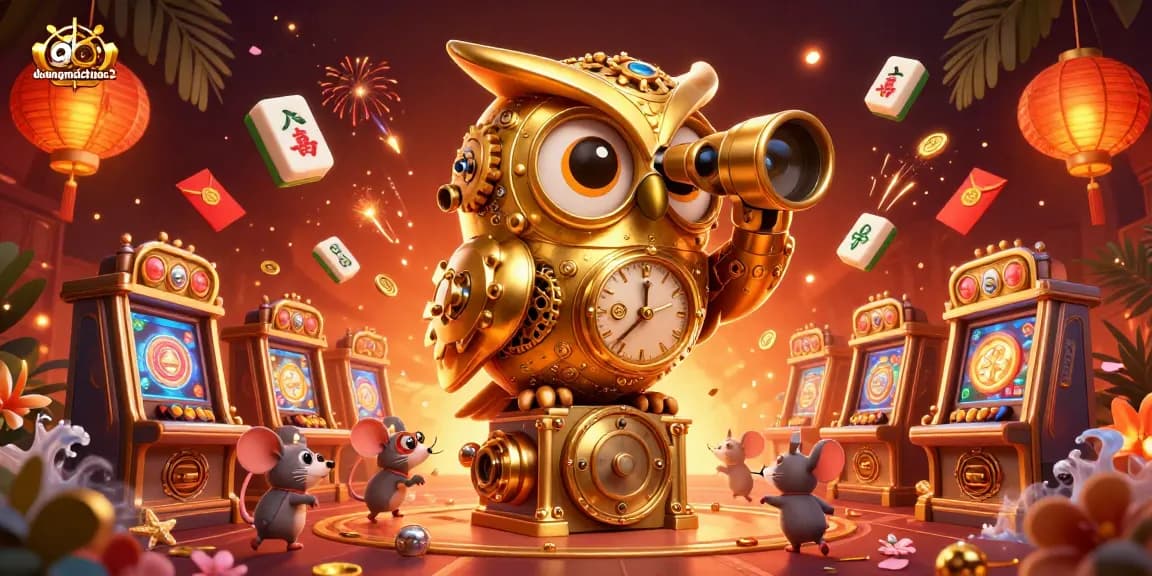 Engage with duongmatchuoc2 in a vivid casino scene featuring a golden owl and exciting game elements.