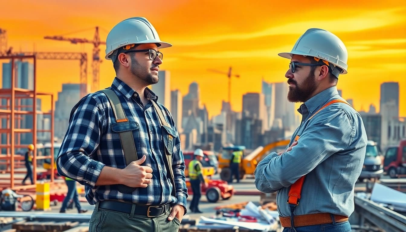 Experienced New Jersey General Contractor overseeing skilled labor on a busy construction site.