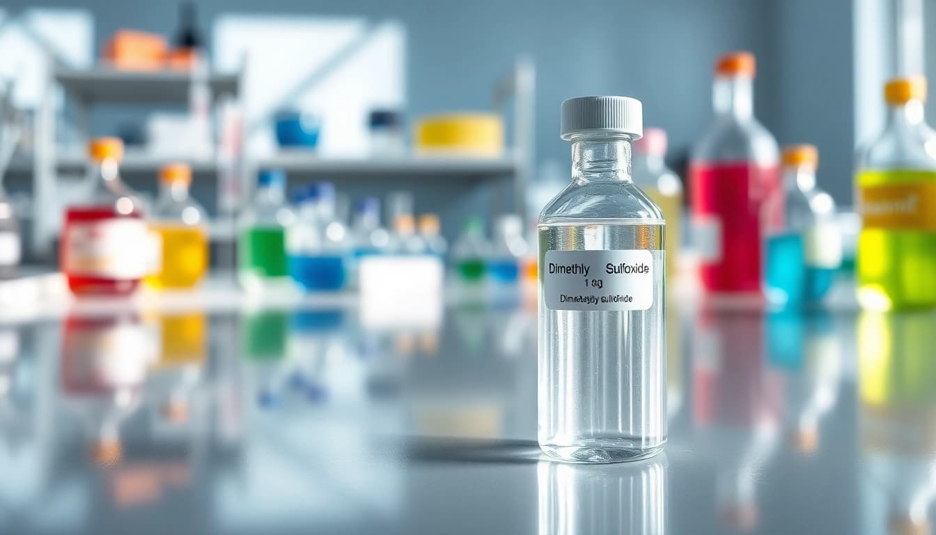 Utilizing dimethyl sulfoxide in a laboratory setting to emphasize its chemical clarity and applications.