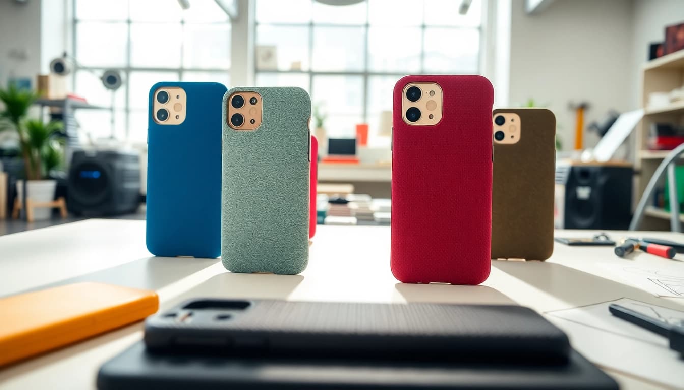 Showcasing diverse creations from cell phone case manufacturers with vibrant designs.