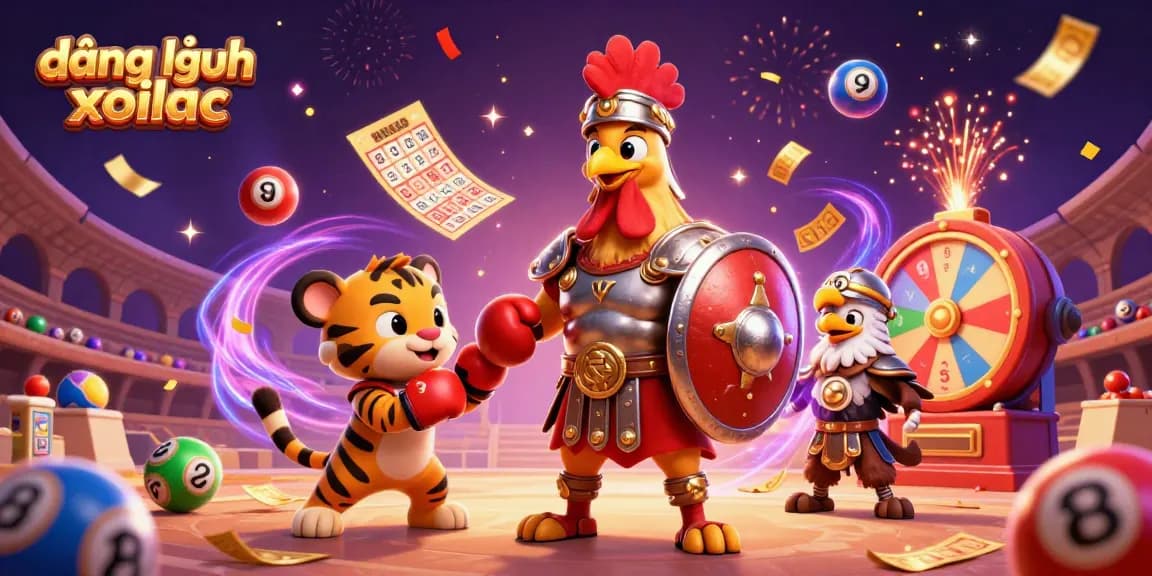 Engage with the immersive scene of đăng nhập xoilac featuring dynamic lottery elements and lively characters.