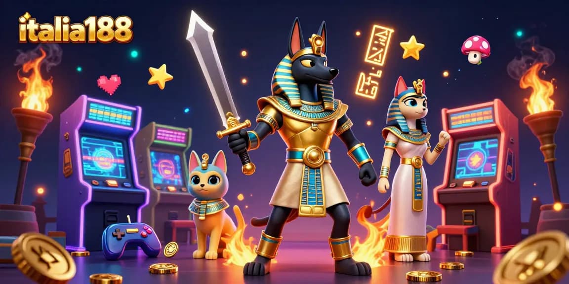 italia188 memikat dengan Anubis dan Bastet di dunia kasino 3D yang cerah