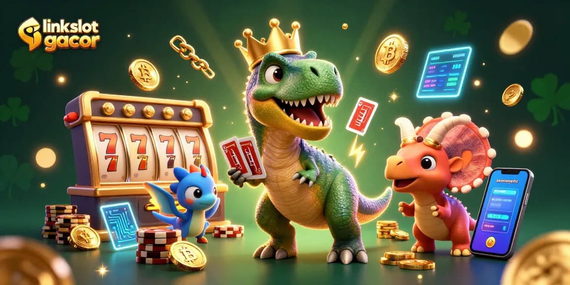 Menang dengan link slot gacor di ilustrasi kasino yang penuh aksi dan suasana seru.