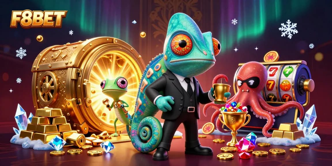 Win big with F8BET as chameleon and companions unveil casino treasures!