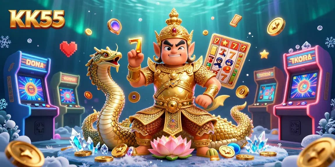 Play games at KK55 with thrilling action and vibrant 3D casino elements in a lively setting.