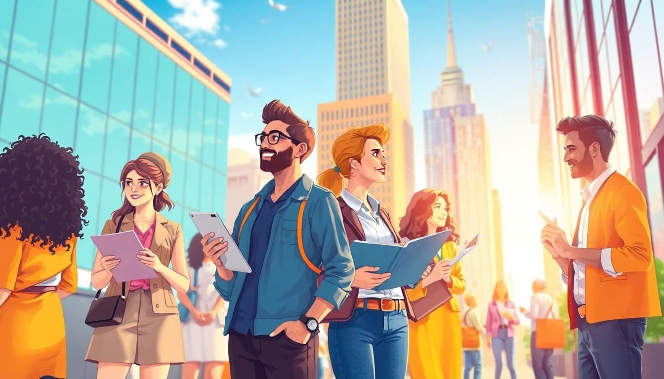People collaborating in various fields, symbolizing the journey to an Ideal Career.