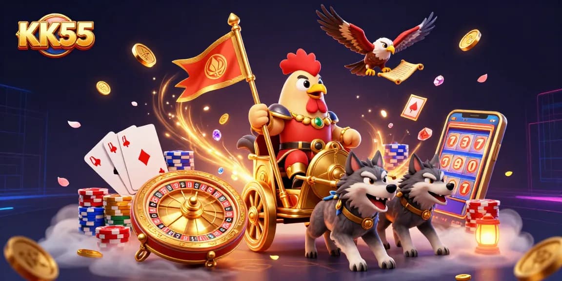 Engage in the thrilling world of KK55 with dynamic gaming elements and vibrant visuals.