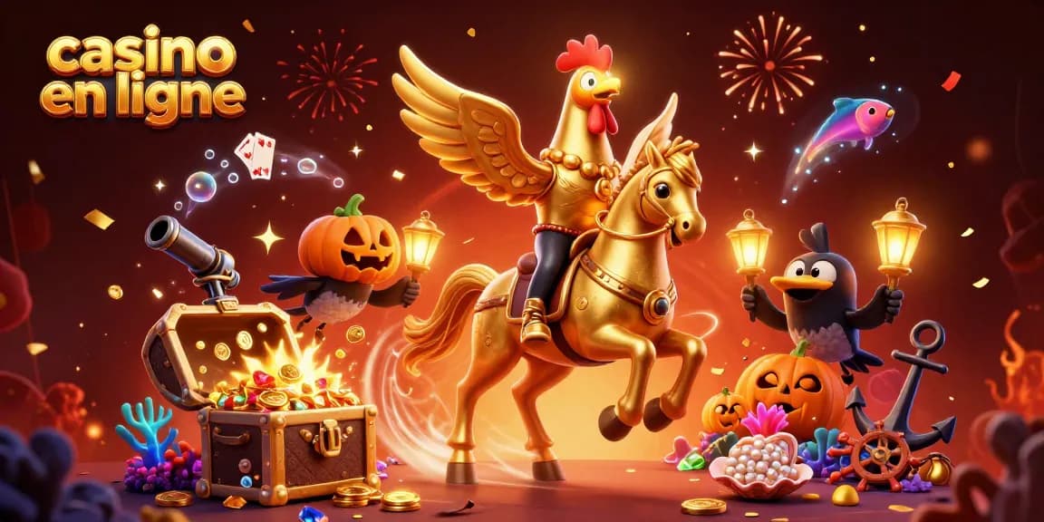 Jouez au casino en ligne avec le roi des coqs d'or, illuminé par des lanternes dorées !