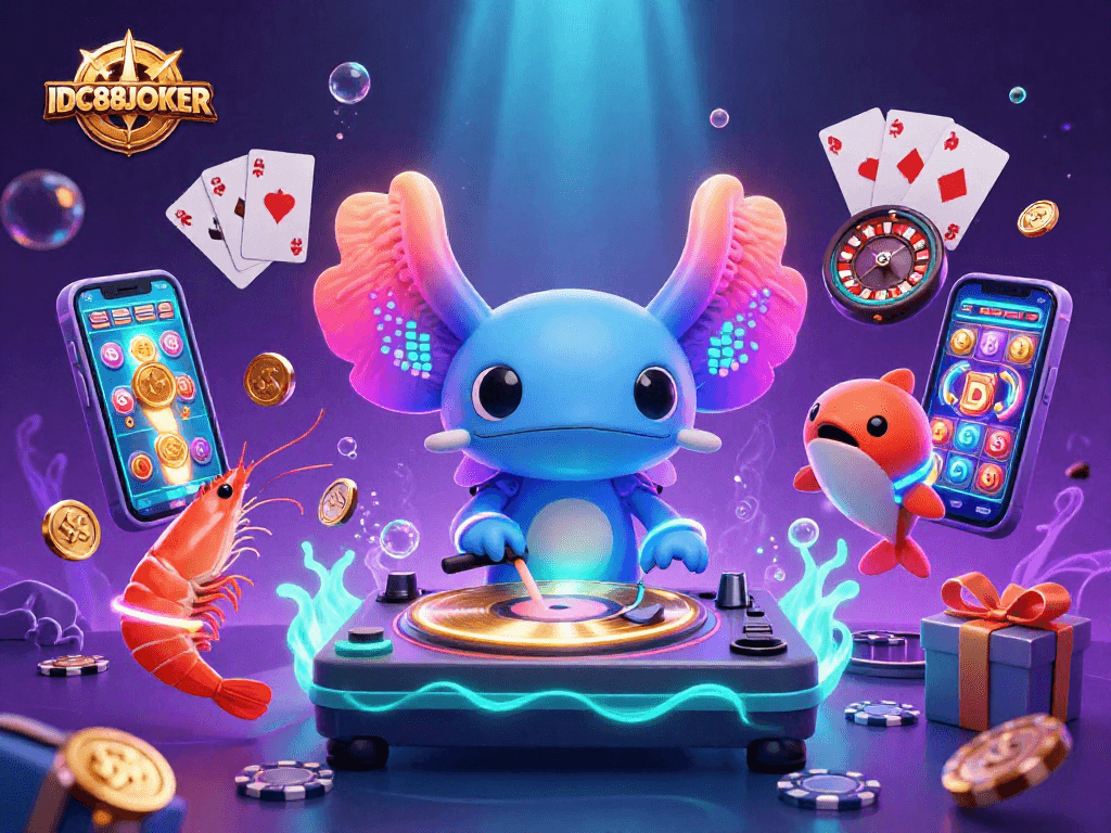 Experience thrilling gaming action at IDC88JOKER with energetic characters and immersive casino elements.