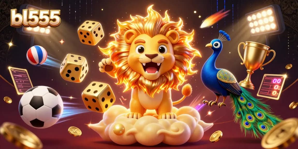 Experience thrilling games at bl555 with a vibrant casino illustration featuring lively characters and elements.