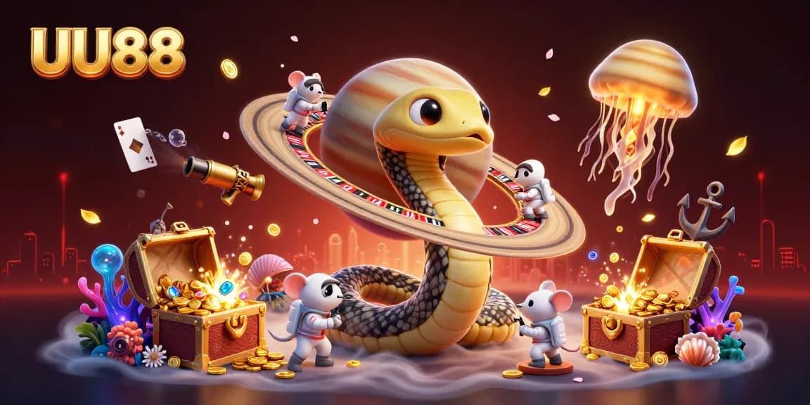 Experience winning strategies at UU88 with a vibrant cosmic roulette wheel surrounded by playful astronaut mice.