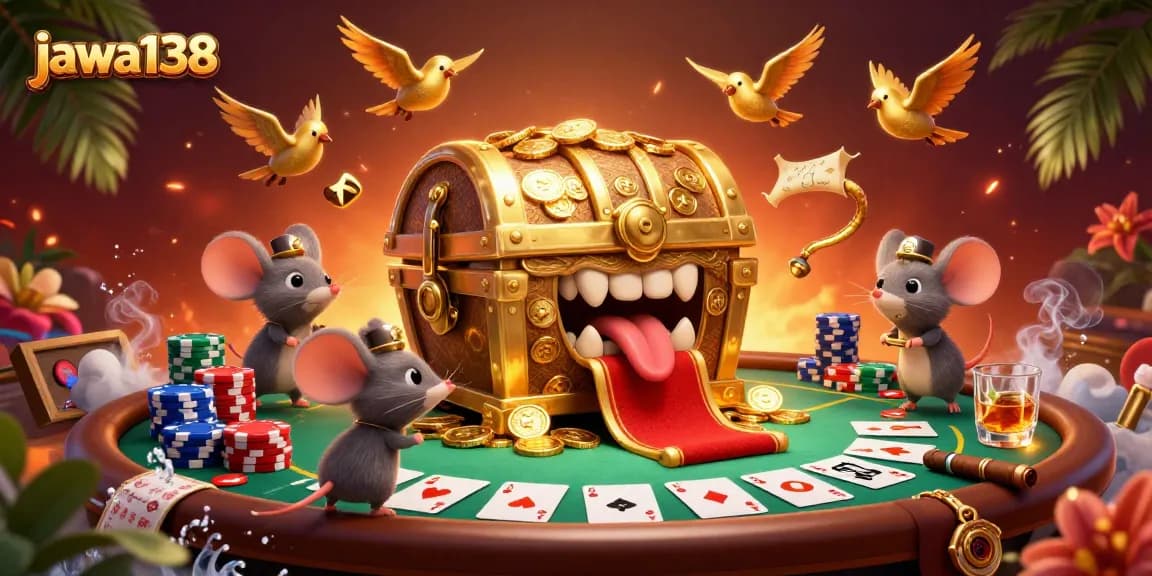 Experience thrilling gaming moments with jawa138 at this vibrant casino scene featuring poker elements.