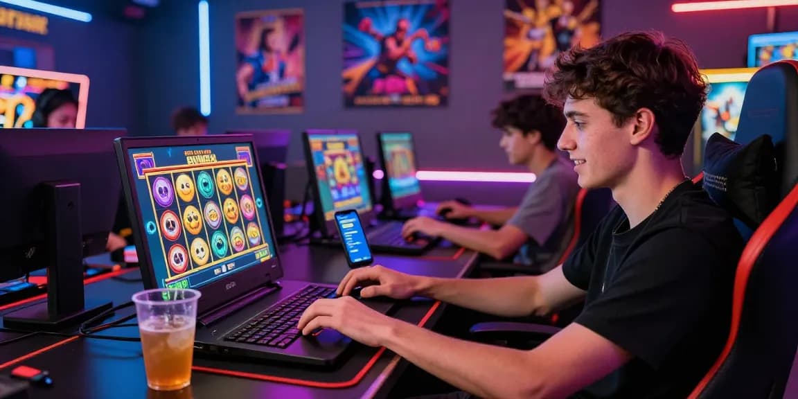 Engaged players experiencing the excitement of an online slot game with vibrant graphics and real-time RTP updates.