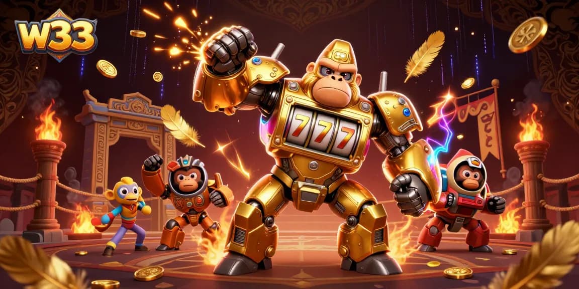 Engage with top w33 pokies in an ultra-detailed gaming illustration featuring dynamic action.