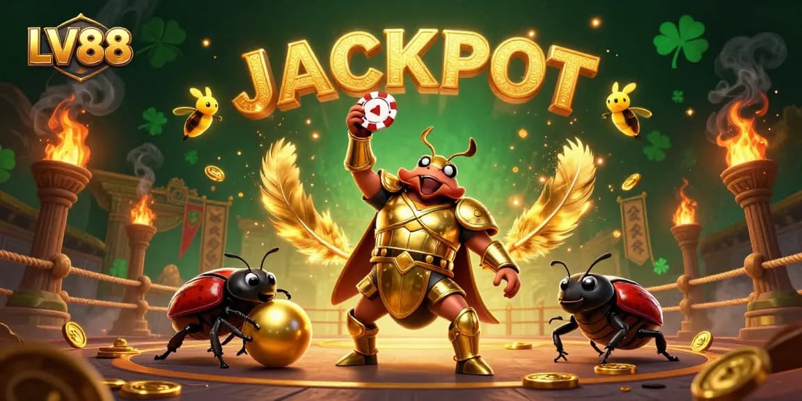 Win big with LV88's exciting casino action featuring a victorious beetle champion