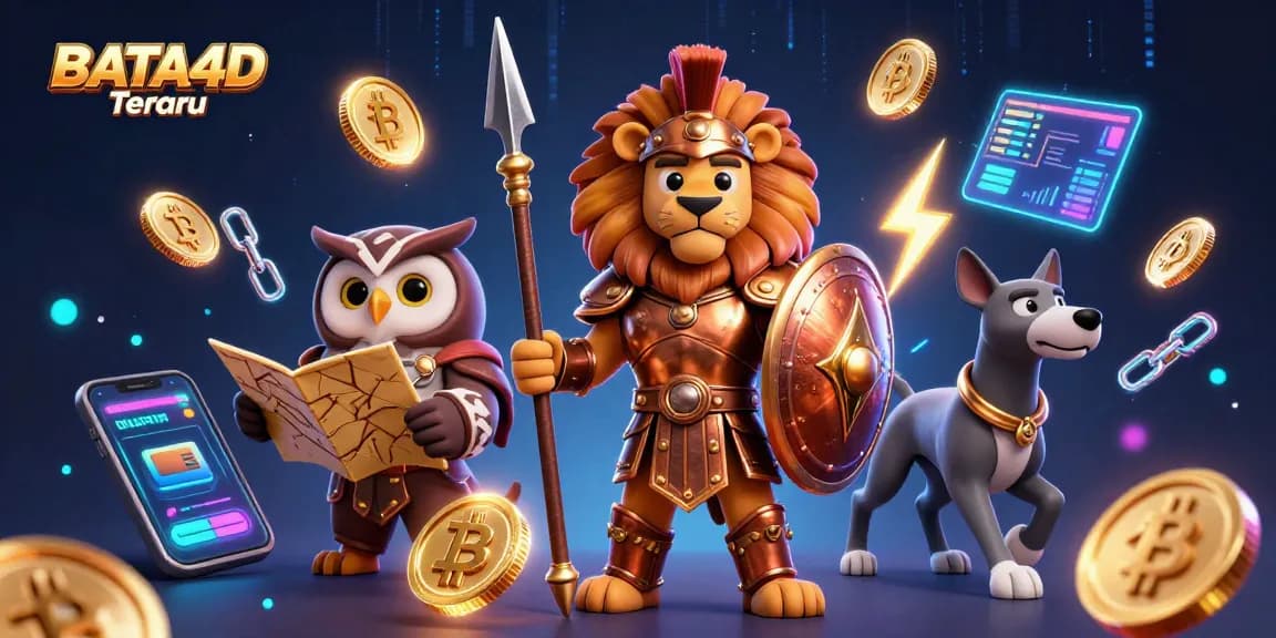 BATA4D Terbaru showcases a vibrant 3D casino scene with characters in action, highlighting energetic gaming features.