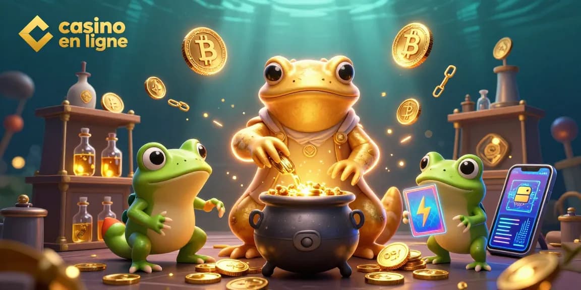 Gagnez au casino en ligne avec l'alchimiste transformant des métaux en pièces d'or dans un laboratoire magique.