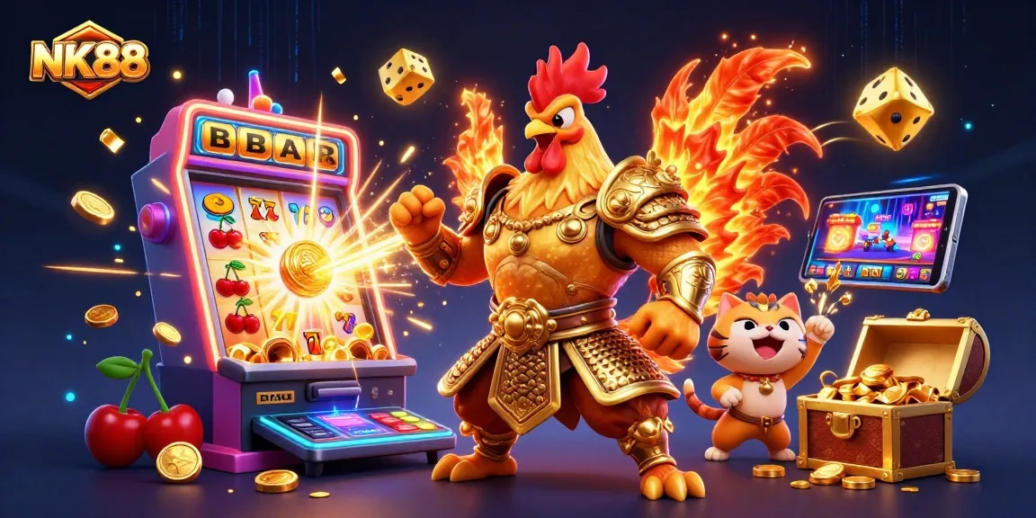 Engage in thrilling gameplay at NK88 with dynamic casino elements and vibrant characters.