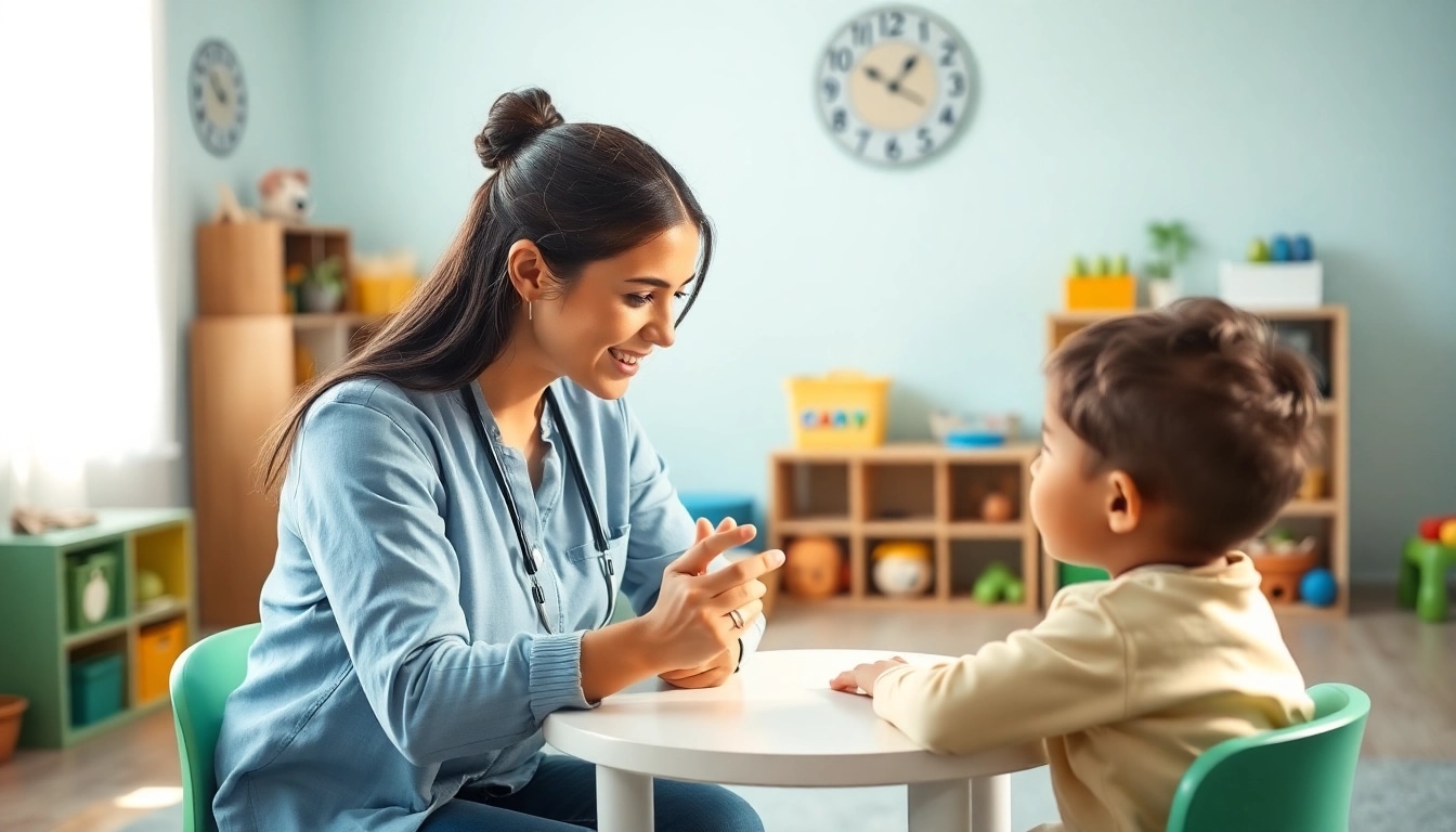 Engaging ABA services session with a therapist focusing on child development.