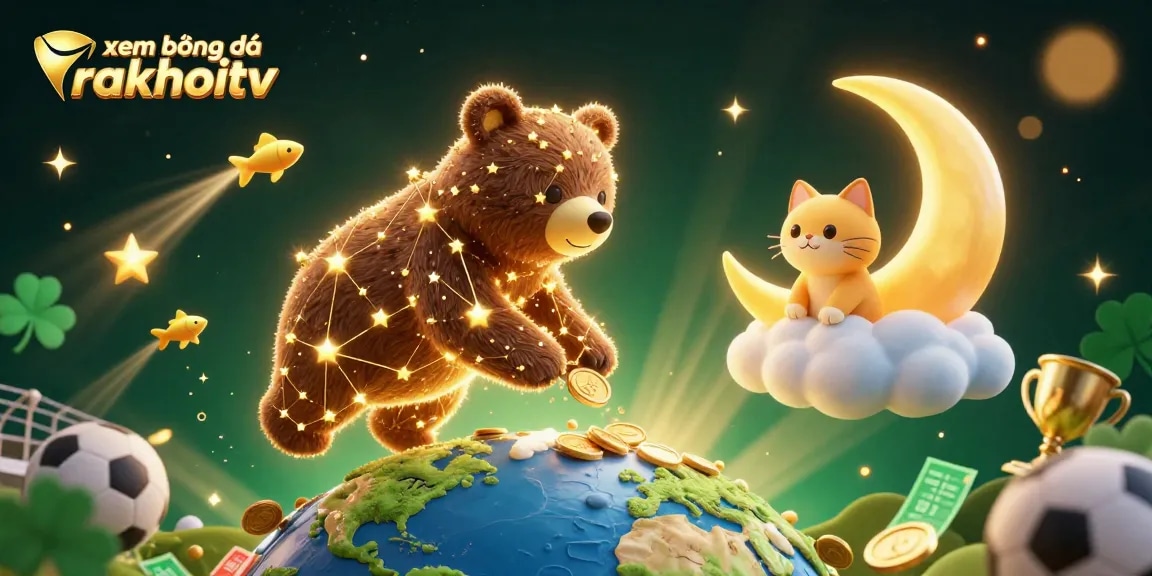Experience xem bóng đá rakhoitv with vibrant sports betting elements and dynamic characters.