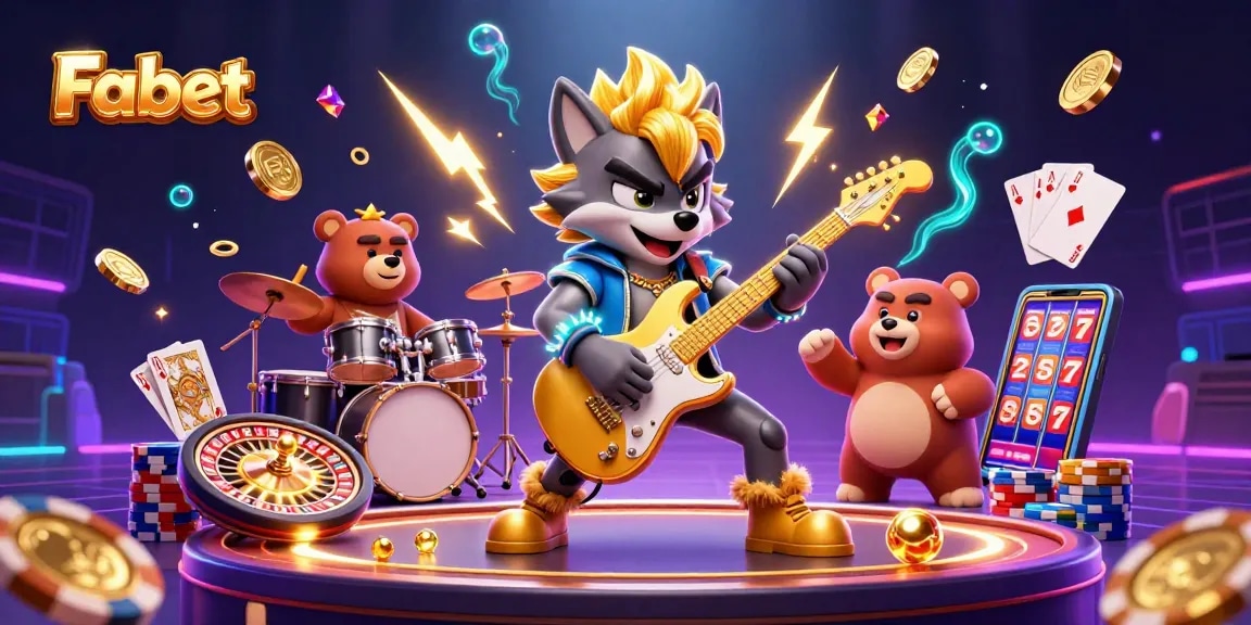 Experience Fabet's dazzling casino action with vibrant visuals and captivating characters.