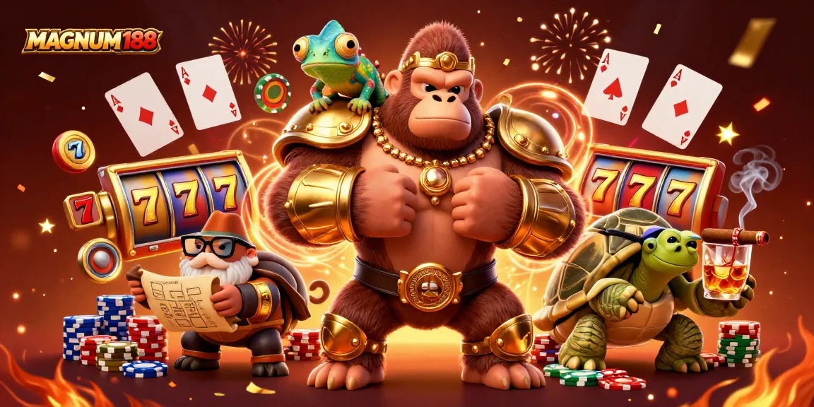 Experience thrilling jackpot wins with MAGNUM188's exciting online slot games and vibrant characters.