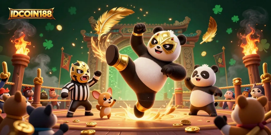 Experience the excitement of IDCOIN188 with a thrilling 3D illustration featuring animated characters and intense action.