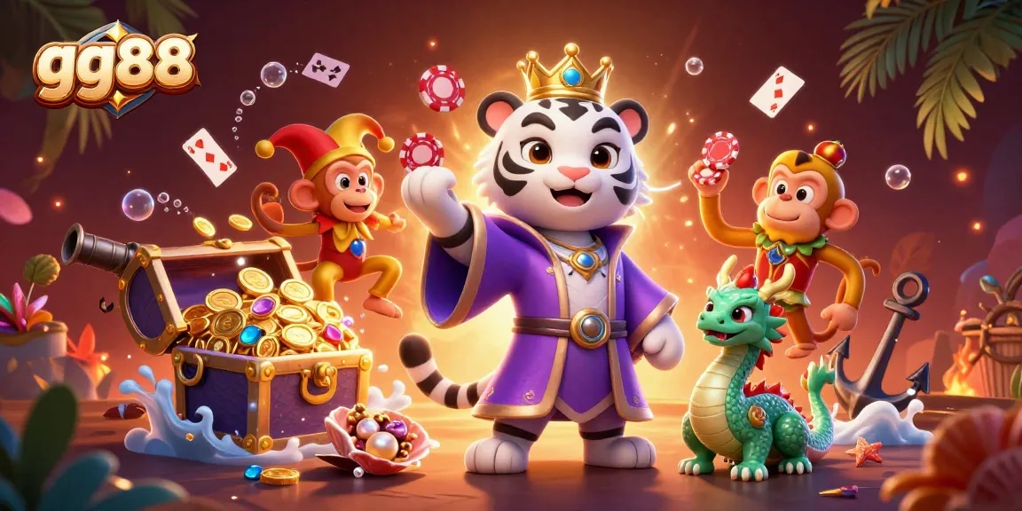 Experience luck and excitement at gg88 with vibrant casino-themed characters and dynamic gaming elements