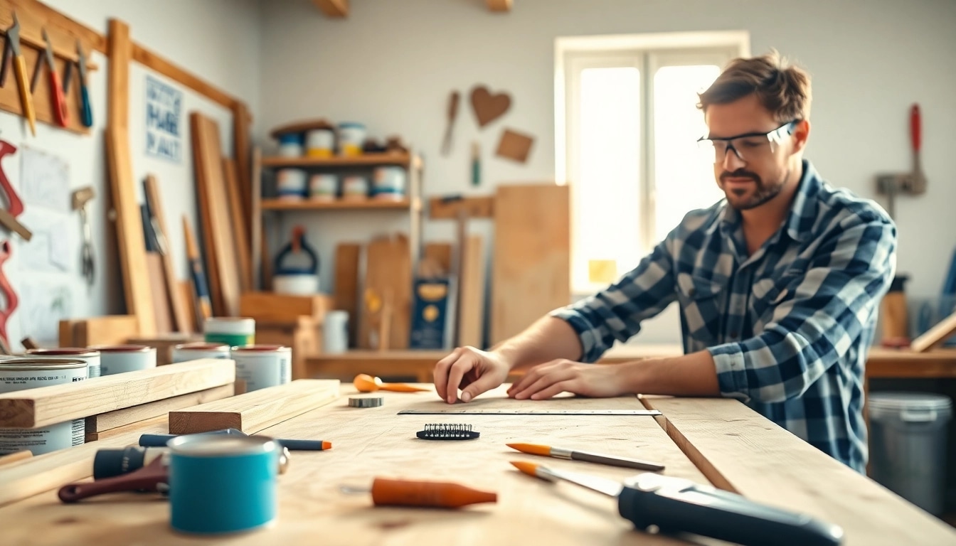Enhancing home improvement through craftsmanship in a well-equipped workshop.