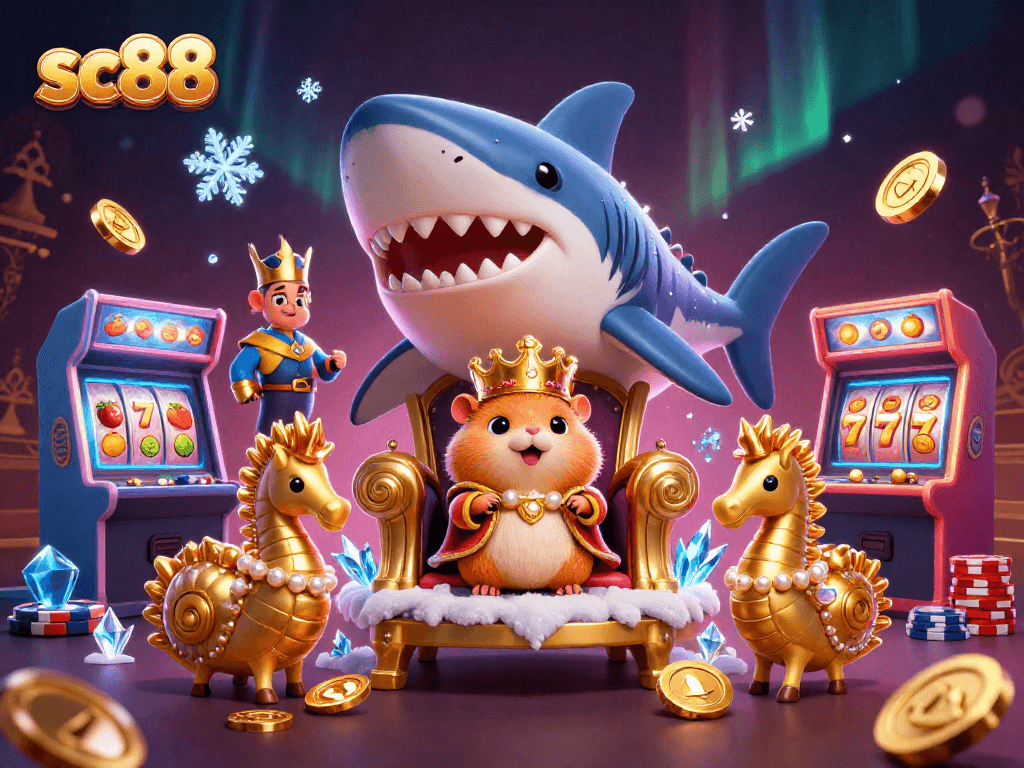 Experience thrilling gaming adventures with sc88's vibrant casino-themed illustration.