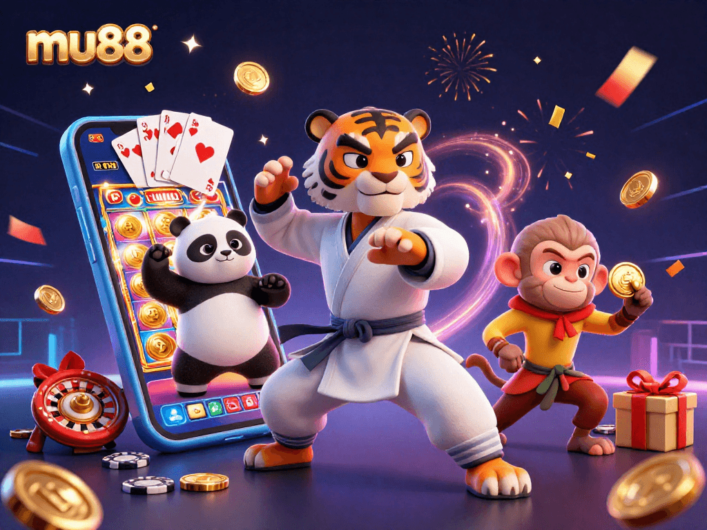 Experience winning moments in mu88 with engaging gameplay featuring fun characters and vibrant casino elements.