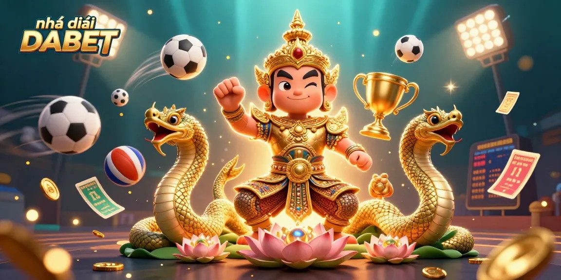Experience the thrill of betting with Nhà cái DABET in this vibrant 3D casino illustration.