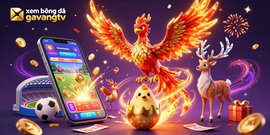 Place bets and win big with xem bóng đá gavangtv in this vibrant 3D gaming illustration.