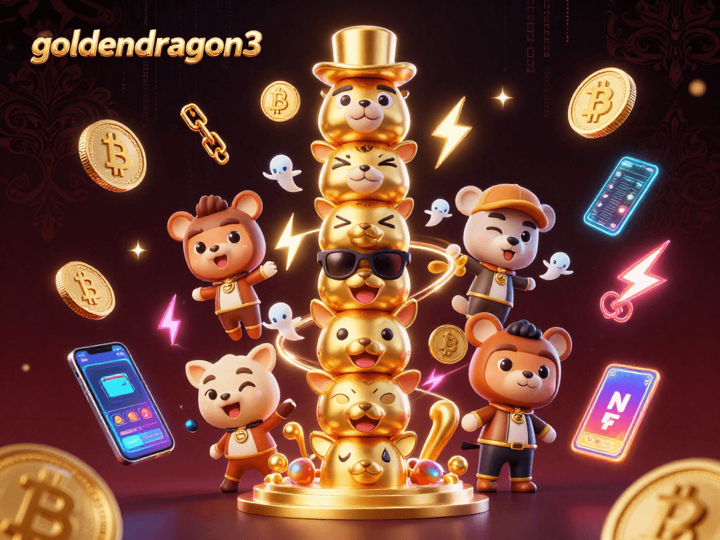 Experience the excitement of goldendragon3 with a vibrant 3D illustration showcasing dynamic casino elements