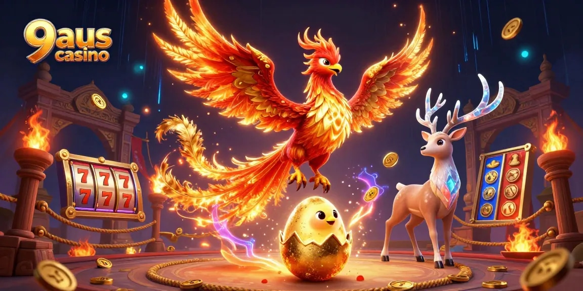 Experience the excitement at 9aus casino with a vibrant phoenix scene filled with dynamic betting elements.
