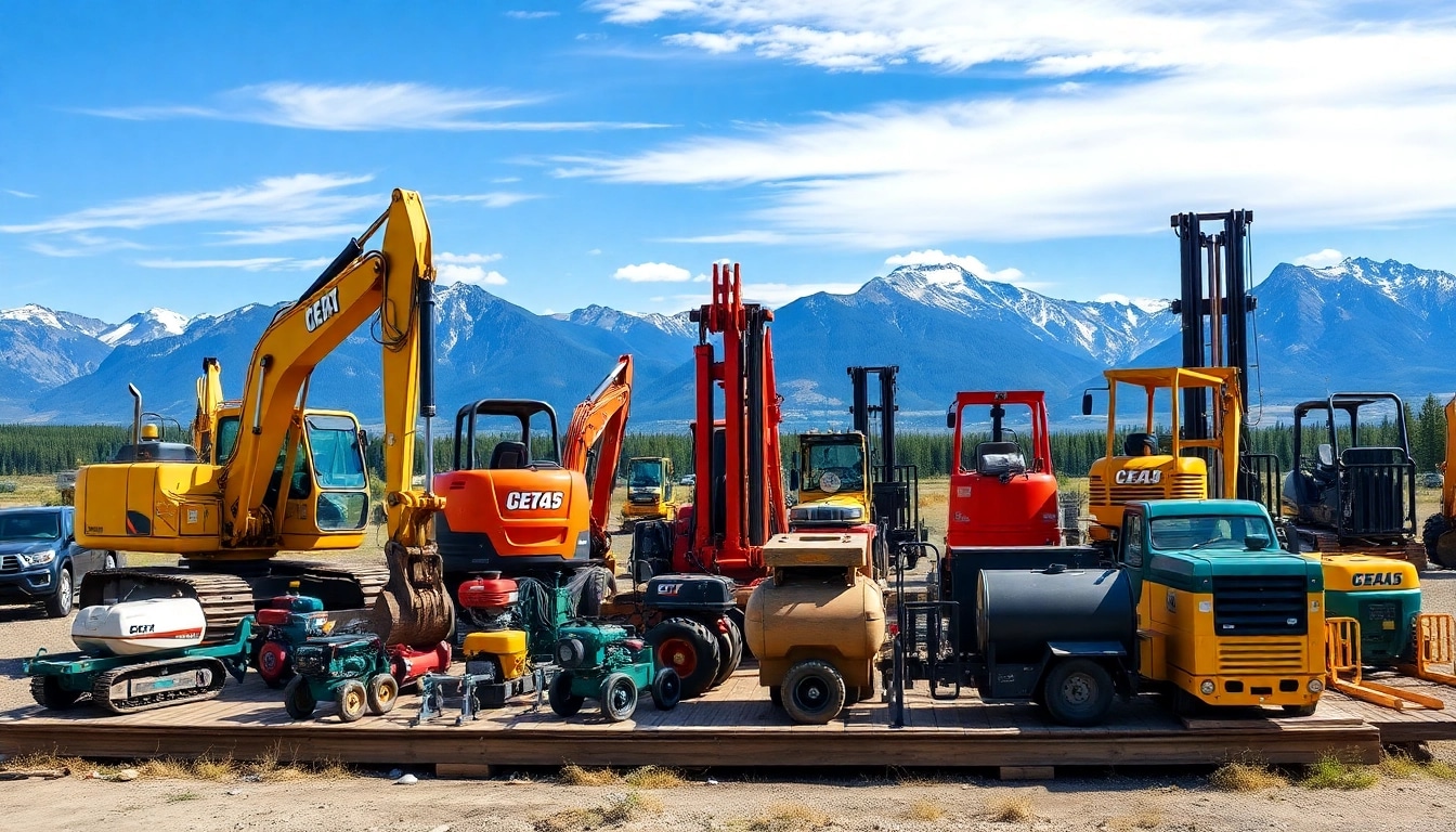 Showcasing Columbia falls equipment rental machinery amidst a picturesque outdoor setting to highlight rental options.
