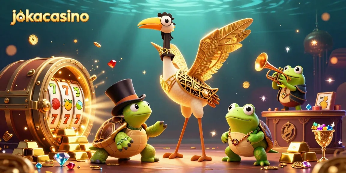 Play exciting games at jokacasino featuring vibrant 3D characters and casino elements.