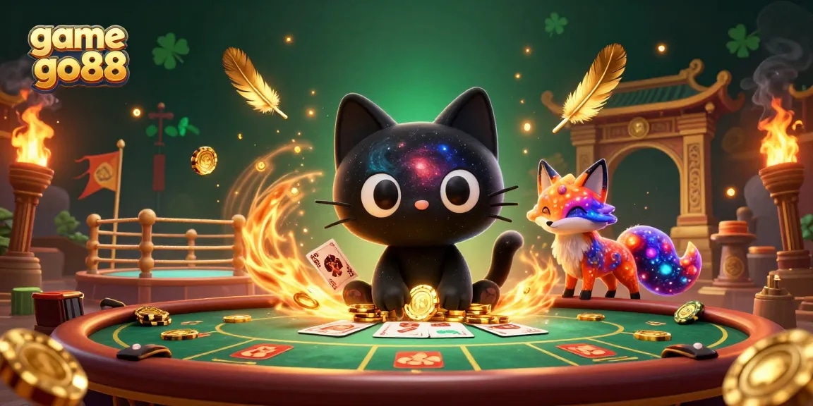 Engage with the game go88 at a cosmic casino table filled with vibrant gambling elements.