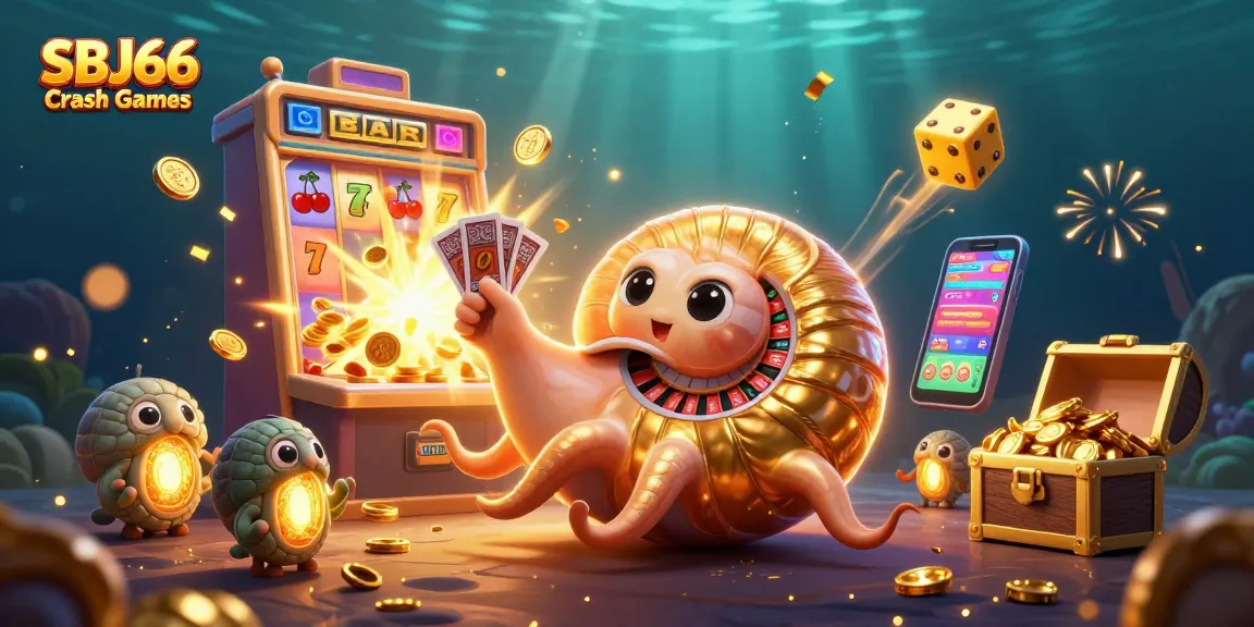 Engage with SBJ66 Crash Games featuring vibrant casino elements and characters in a dynamic 3D scene.
