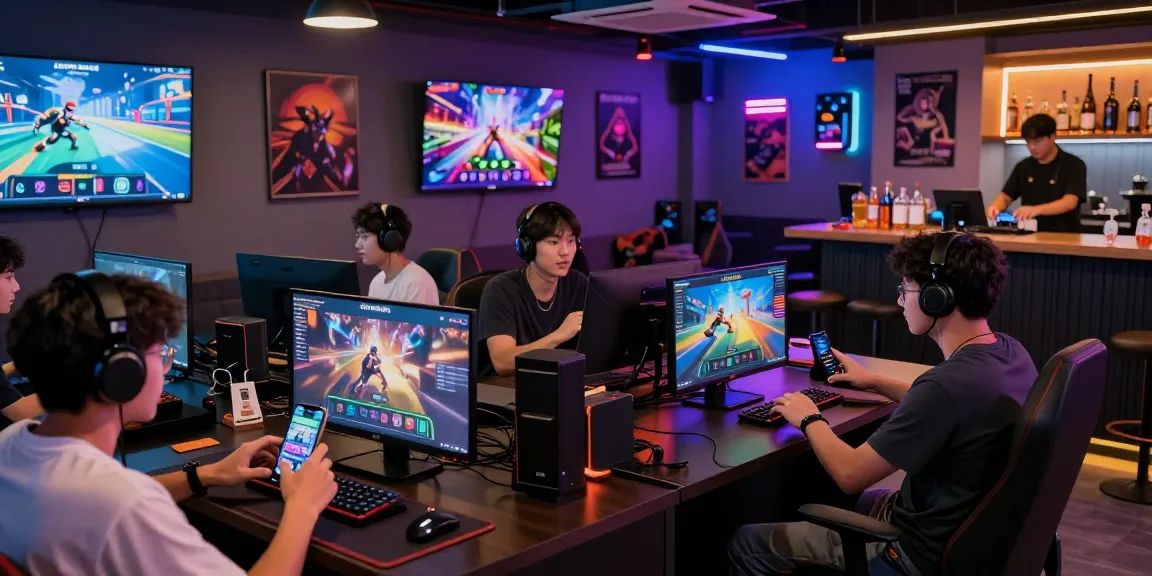 Players immersed in CIKA4D gaming experience in a vibrant lounge.