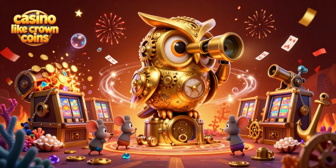 Experience the excitement of casino like crown coins with our vibrant 3D casino illustration featuring various exciting game elements.