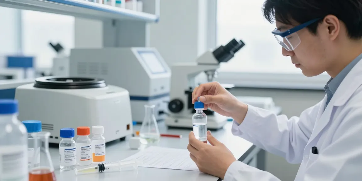 Bac water for peptides being measured in a lab environment for research use.