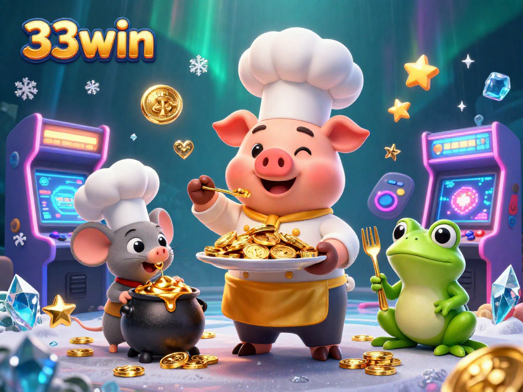Experience exciting gameplay at 33win with vibrant casino elements in a colorful scene.