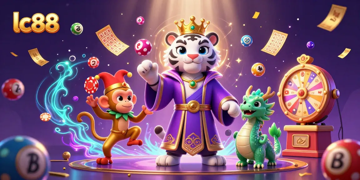 Experience excitement at lc88 with the vibrant casino-themed illustration featuring captivating characters and game elements.