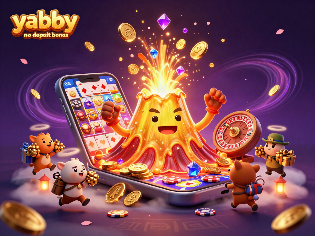 Experience the yabby no deposit bonus with exciting 3D casino elements and cartoon characters.