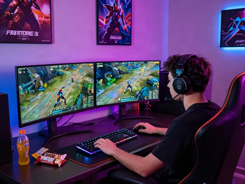 Exciting gaming setup showcasing qqmacan alternatif with immersive atmosphere and accessories.