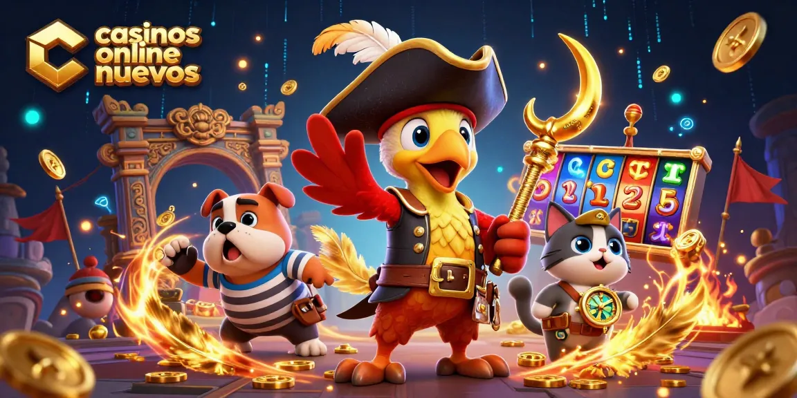 Disfruta de los casinos online nuevos con un vibrante diseño de tragamonedas y personajes animados.